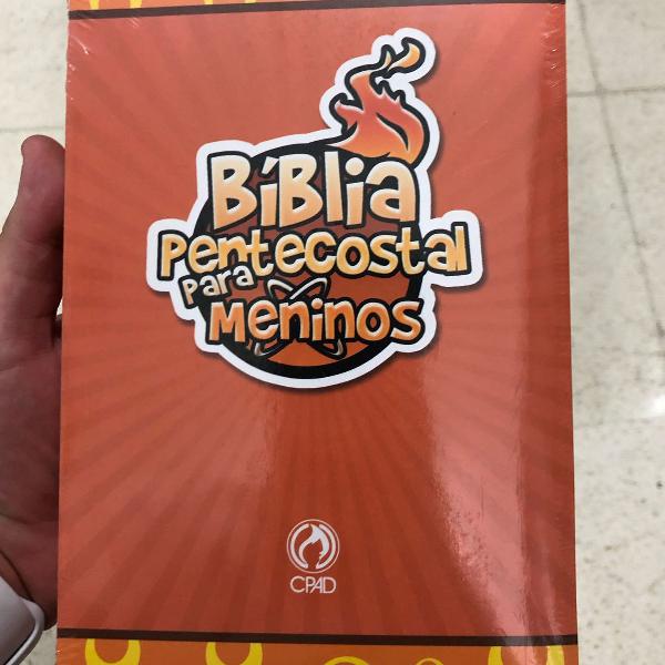 bíblia pentecostal para meninos capa laranja