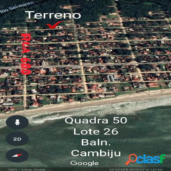 Terreno Balneário Cambiju - 360,00 m²