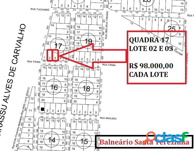 Terreno Balneário Santa Terezinha - 307,20 m²