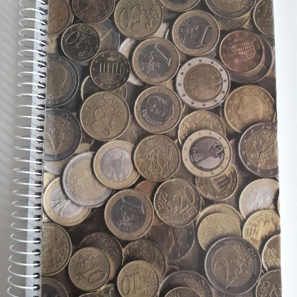caderno moedas