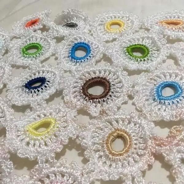caminho de mesa crochê tricô branco colorido cozinha casa