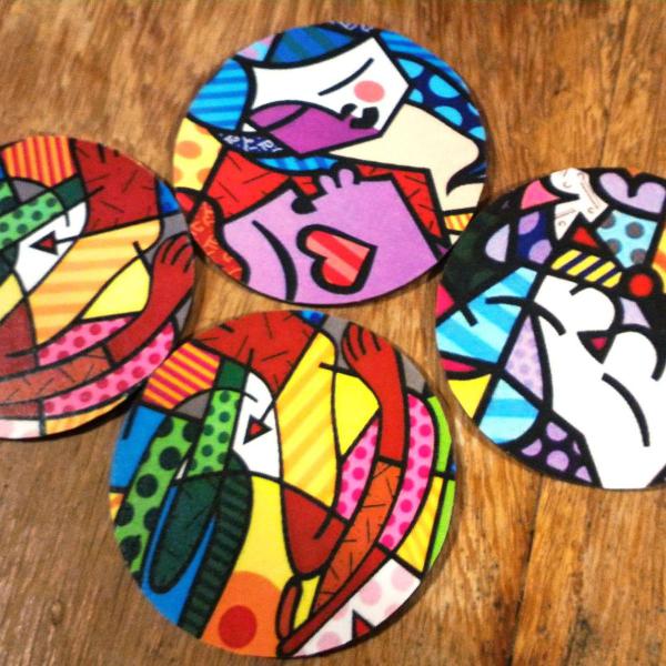 porta copo - inspiração romero britto