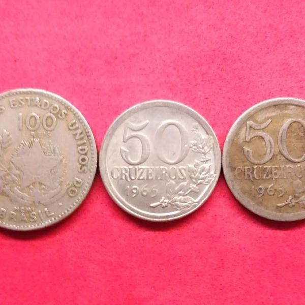 3 moedas antigas - brasil - escassas e raras