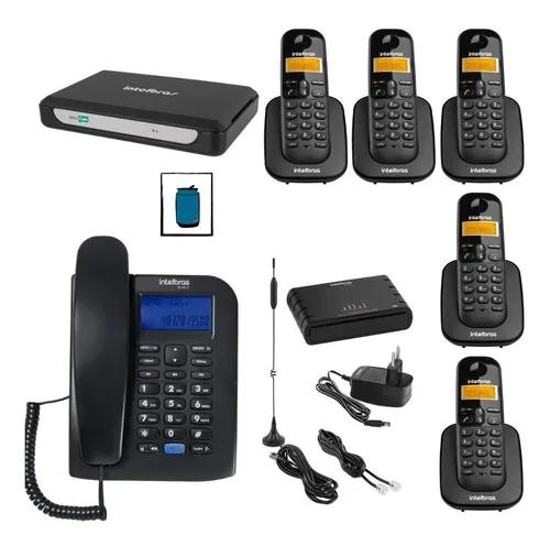 Kit Central Telefonica Com 2 Linhas 6 Ramais Entrada Chip 3g