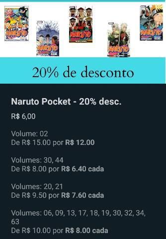 Mangás Naruto Pocket (20% desc.)
