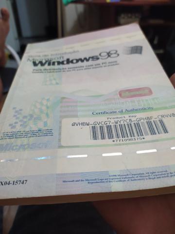 Windows 98 (manual + certificado de autenticidade)