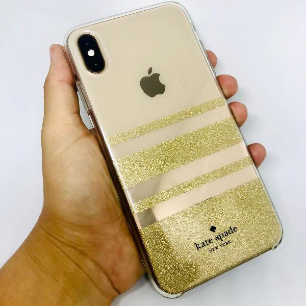 case capa kate spade gold stripes para xs max