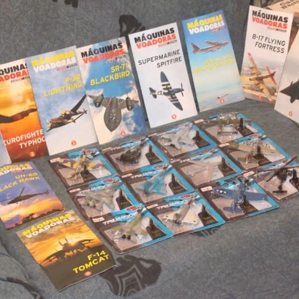 coleção máquinas voadoras miniaturas de aviões jatos
