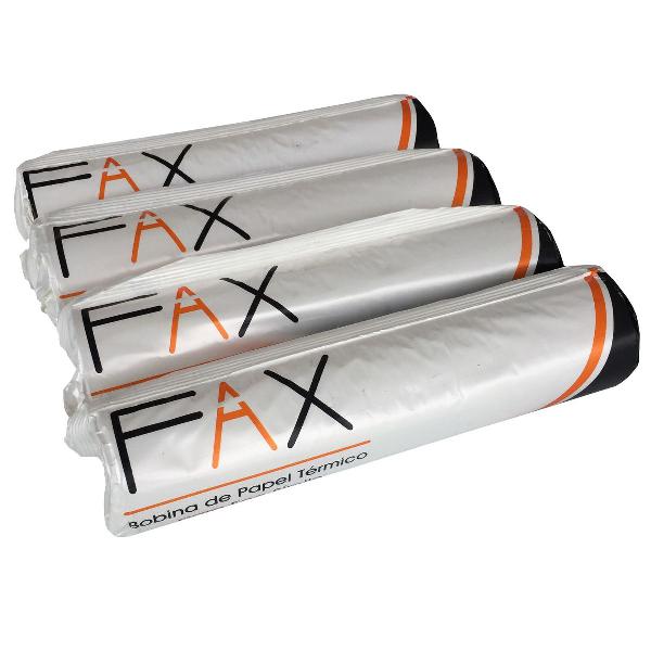 kit 4 bobina de papel térmico para fax fac-símile jandaia