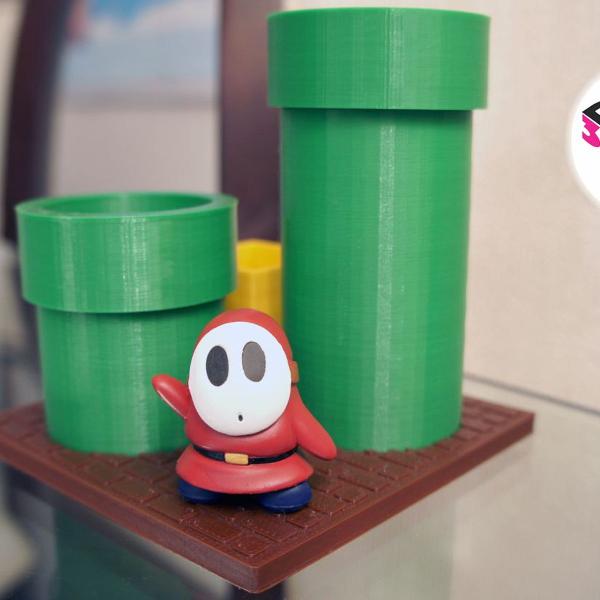 porta lápis super mario brós com boneco fantasma