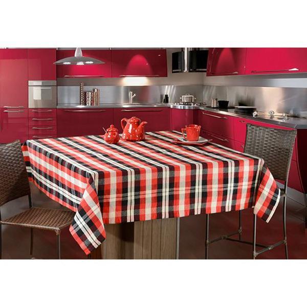 toalha de mesa itália 140x220 cm vermelha