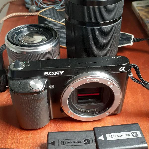 Câmera Sony Nex f3 com lente 18x55 2 baterias e 1 memory