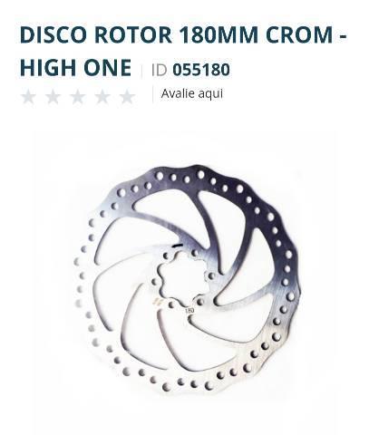 Disco Rotor 180mm Cromado High One R$ 49,00 (Novo)