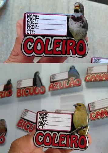 Kit 5 Placas Gaiola Trinca Ferro Coleiro Azulão Frete