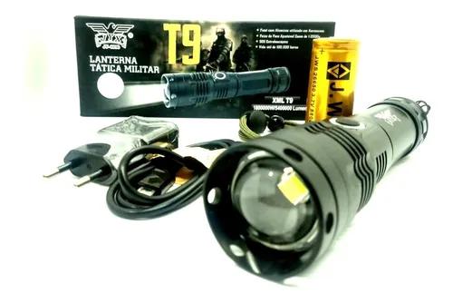 Lanterna Tatica Recarregavel Led T9 4 Janelas Usb + Zoom