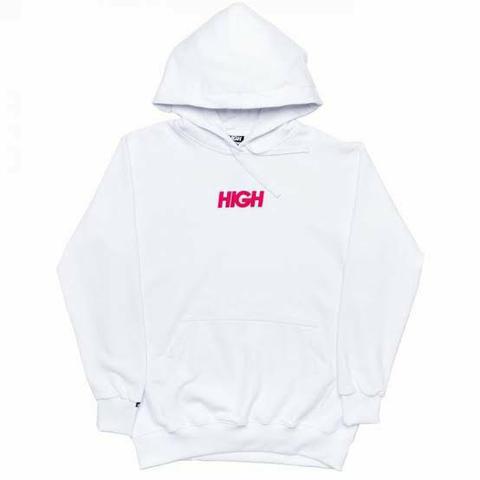 Moletom high branco e rosa