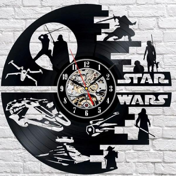 Relógio de Parede Star Wars Guerra Nas Estrelas Disco Vinil