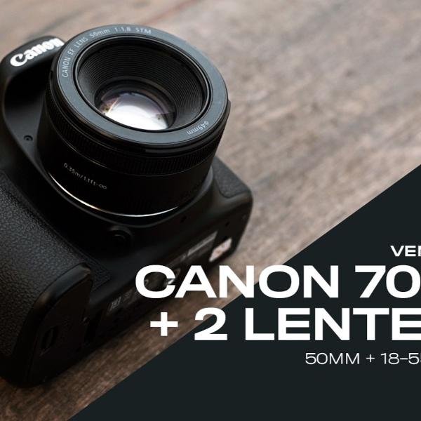 canon 70d + kit de 2 lentes 50mm e 18-55mm + strap original