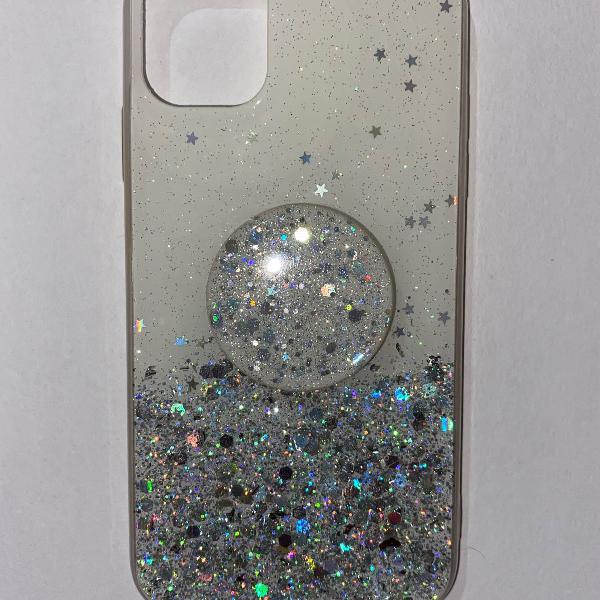 capinha case iphone 11 glitter branca