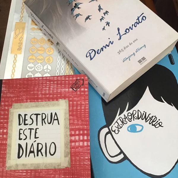 combo livros 365 dia demi lovato,extraordinário,destrua