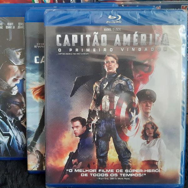 kit Marvel capitão América 3 filmes Blue ray