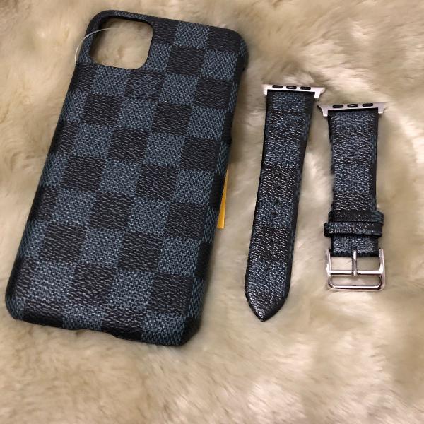 kit case iPhone 11 Pro Max pulseira iwatch 38/40-42-44 louis
