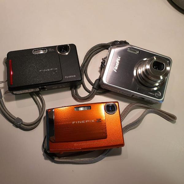 kit com 3 câmeras digitais fujifilm finepix