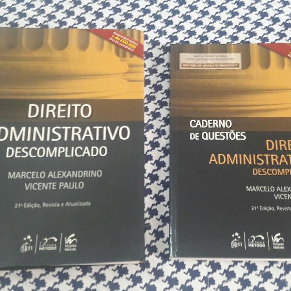 livros Direito Administrativo + caderno de questões