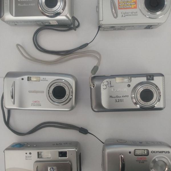 oportunidade!! lote de 6 máquinas fotográficas compactas