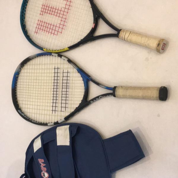 raquete de tênis, duas unidades infantil com capa