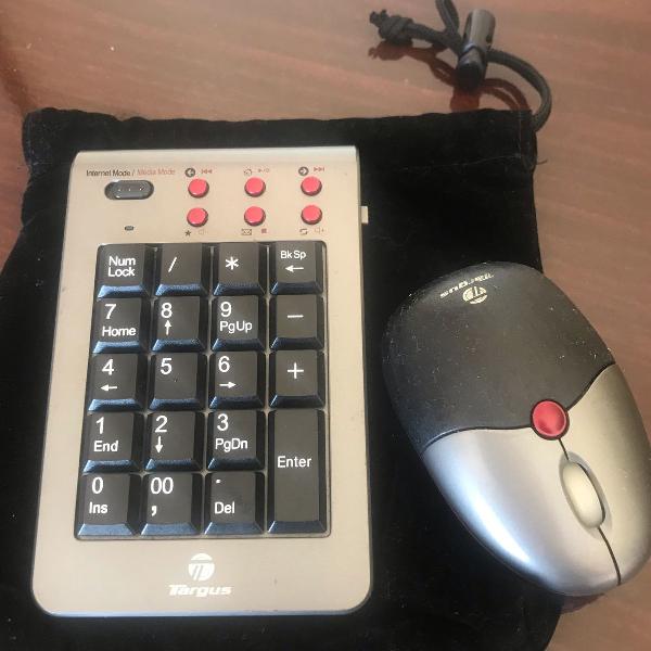 teclado numérico e mouse