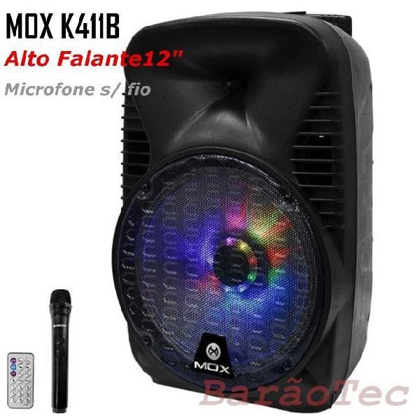 Caixa Karaokê Mox Mo-k411b 12 Com Bluetooth/usb/fm + 1