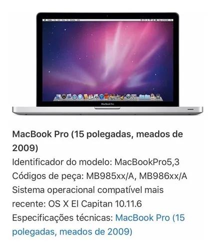Macbook Pro 15 Mid 2009 2,66 Ghz Intel Core Duo