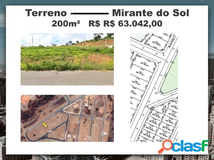 Mirante do Sol|lote de 200m² com dimensões 10x20