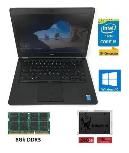 Notebook Dell E5450 5ª Ger Intel Core I5 Ssd 240gb Hdmi 8gb