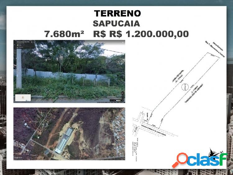 Sapucaia|terreno com área de 7.680m²