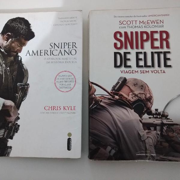 Lote Livros Sniper de Elite e Sniper Americano.