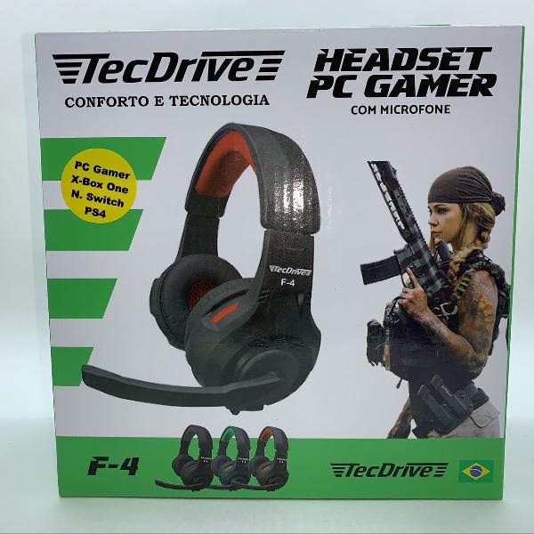 fone de ouvido headset gamer tecdrive com microfone f-4