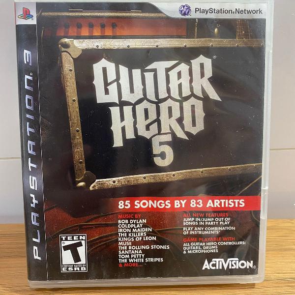jogo ps3 guitar hero 5 - 85 songs by 83 artists