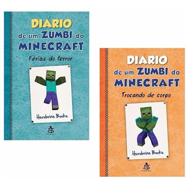 kit 2 livros novos diário de um zumbi de minecraft - volume