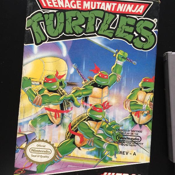 teenage mutant ninja turtles original nes com caixa e manual