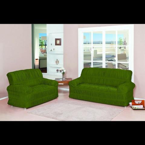 Capa de sofá 2 e 3 lugares - verde