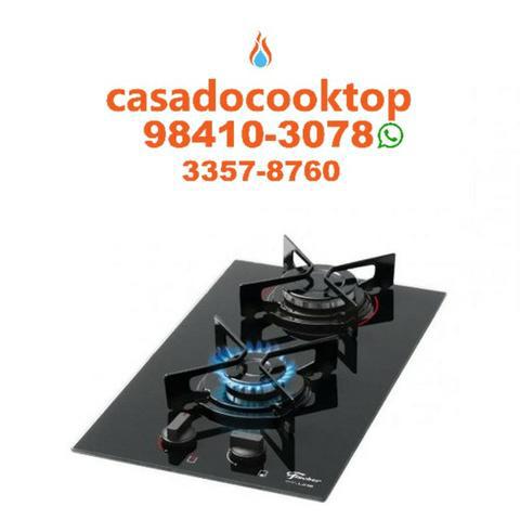 Cooktop Fischer 2 Bocas Fit Line Gás Vidro Preto