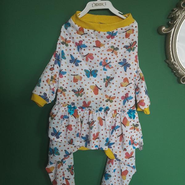 Pijama fofura de borboletas para seu dog