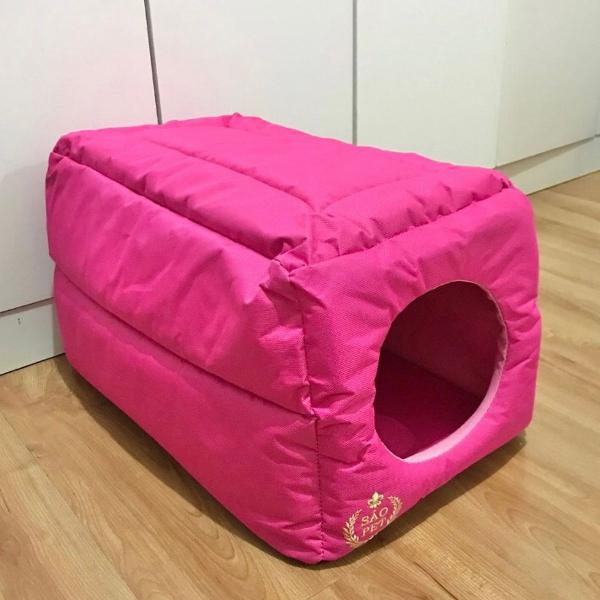 caminha túnel toca para cachorro ou gato tam p rosa
