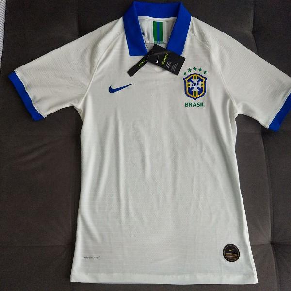camisa seleção brasileira branca modelo jogador 2020 -