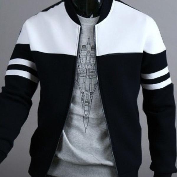 jaqueta masculina preto/branco
