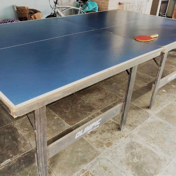 mesa de ping pong olimpic usada + par de raquetes semi