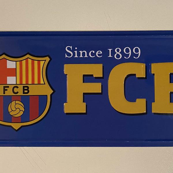 placa de metal barcelona fcb - camp nou