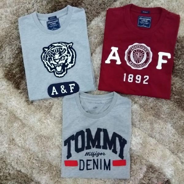 promoção 3 camisas Abercrombie e fitch, Tommy Hilfiger